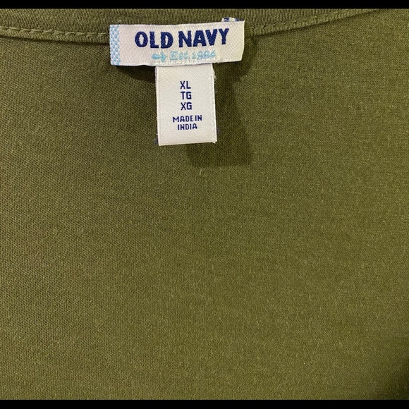 Old Navy XL Army Green Sequin Shoulder Scoop Neck Top - Picture 9 of 10